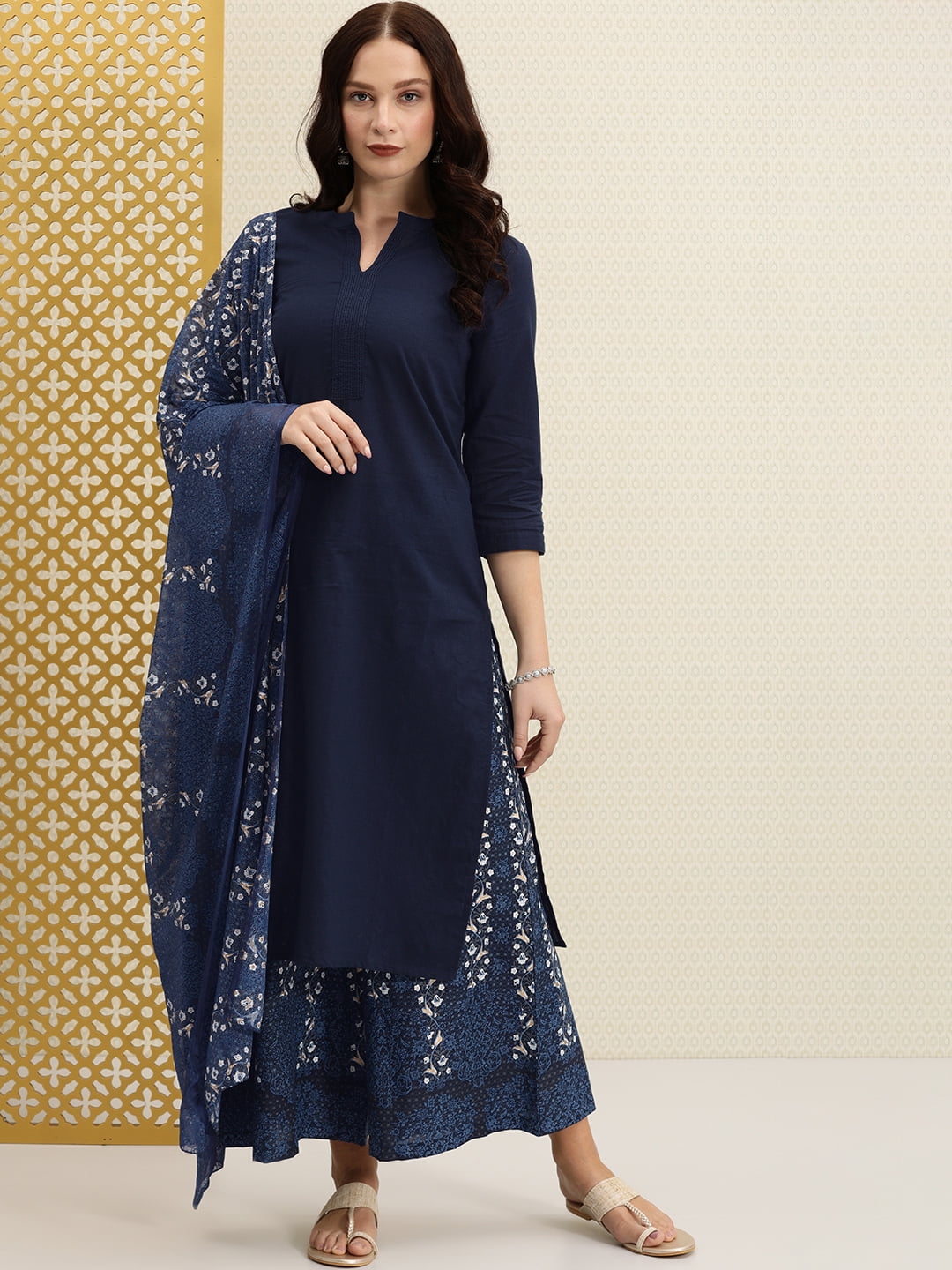 Blue Cotton Embroidered Kurti Palazzo Set, Salwar Kameez /kurta Set for  Woman, 2 Piece Readymade Dress, Indian Dress Women - Etsy